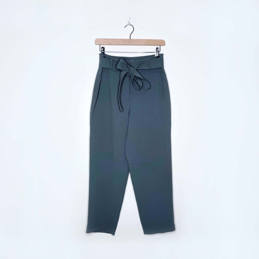 wilfred sage green tie front belted high waist trouser - size 4