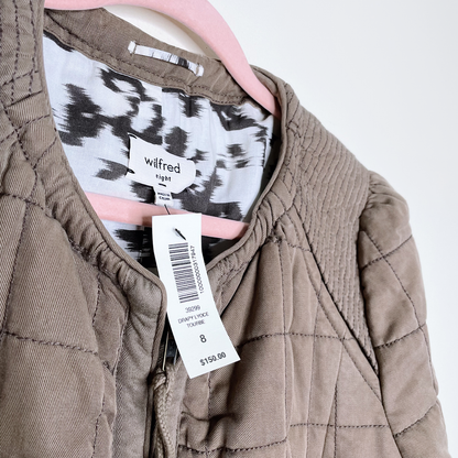 nwt wilfred dauphine quilted bomber jacket - size 8