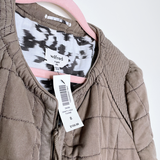 nwt wilfred dauphine quilted bomber jacket - size 8
