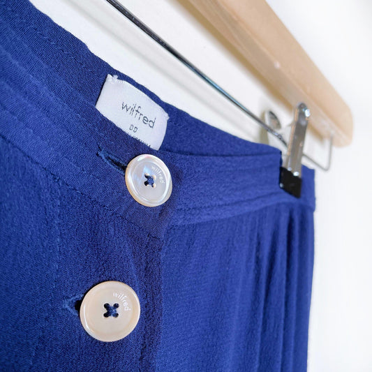 wilfred amelie high rise button front midi skirt - size 00