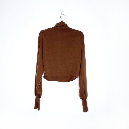 wilfred rebecca merino wool cropped turtleneck sweater - size large