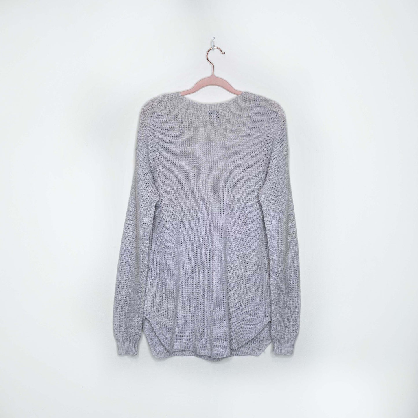 wilfred free grey wolter waffle knit v-neck sweater - size medium