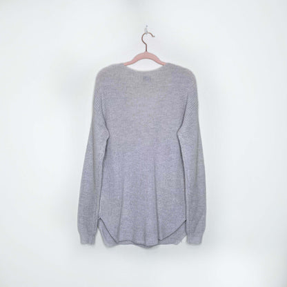 wilfred free grey wolter waffle knit v-neck sweater - size medium