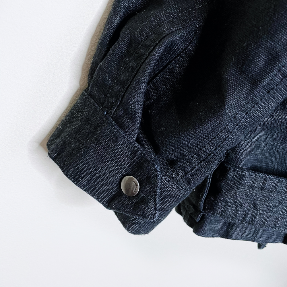 wilfred free black rayder linen moto jacket - size xxs