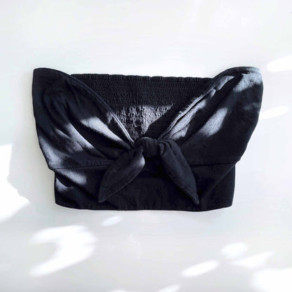 wilfred cropped daveney tie front tube top - size medium