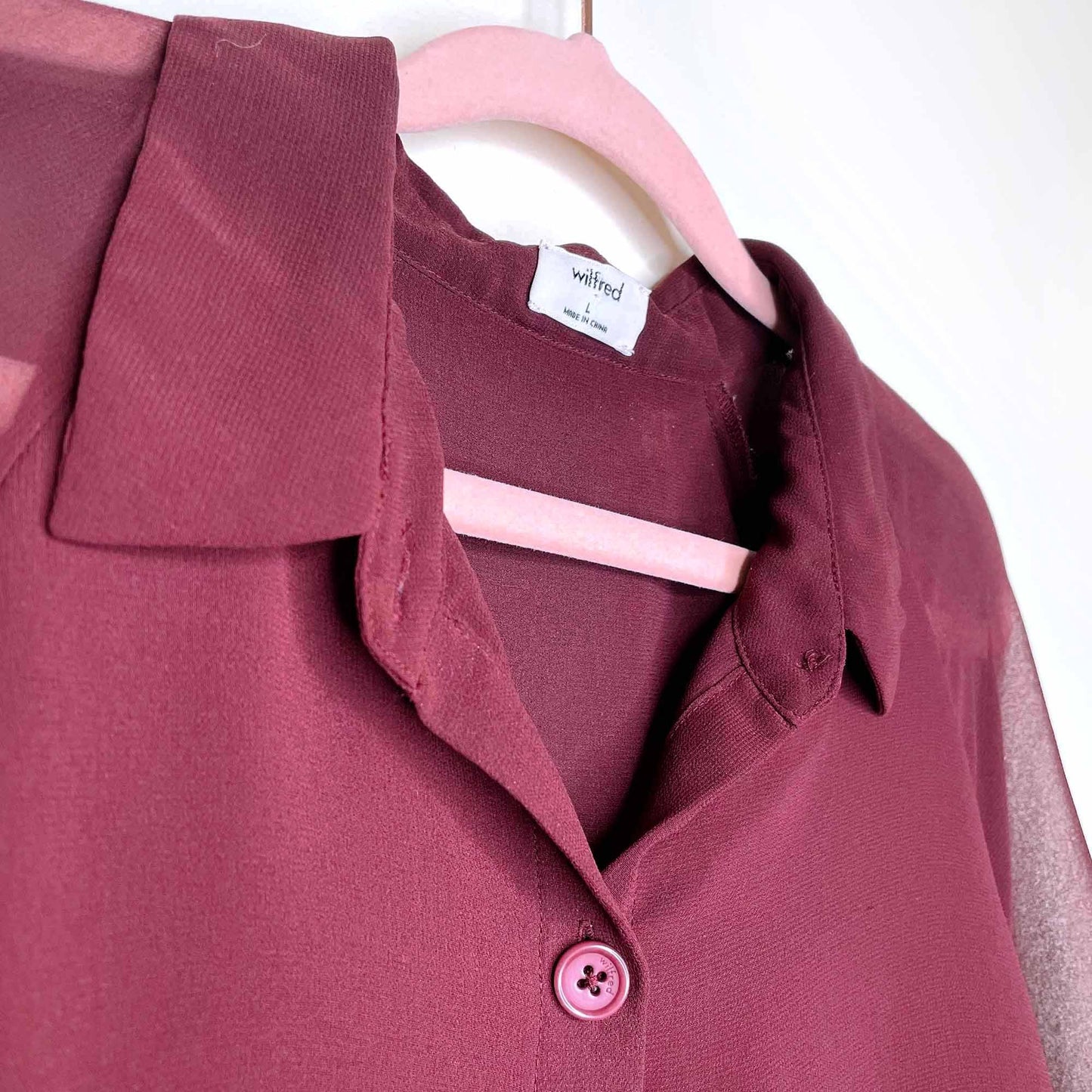 wilfred cropped henrietta short sleeve button down shirt - size large