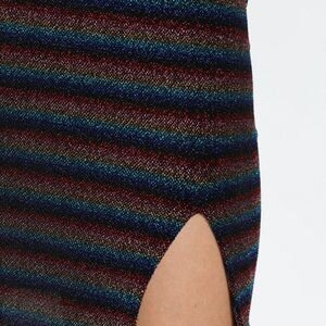 wild honey metallic rainbow long sleeve mini dress - size medium