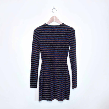 wild honey metallic rainbow long sleeve mini dress - size medium