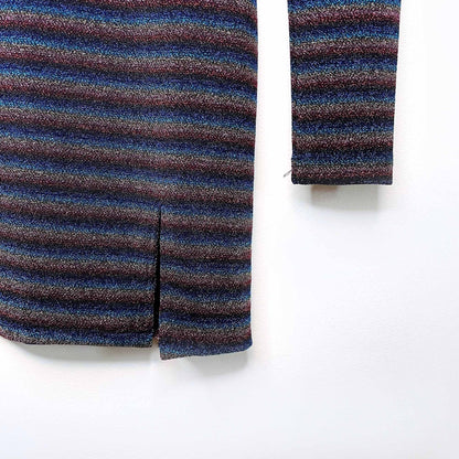 wild honey metallic rainbow long sleeve mini dress - size medium