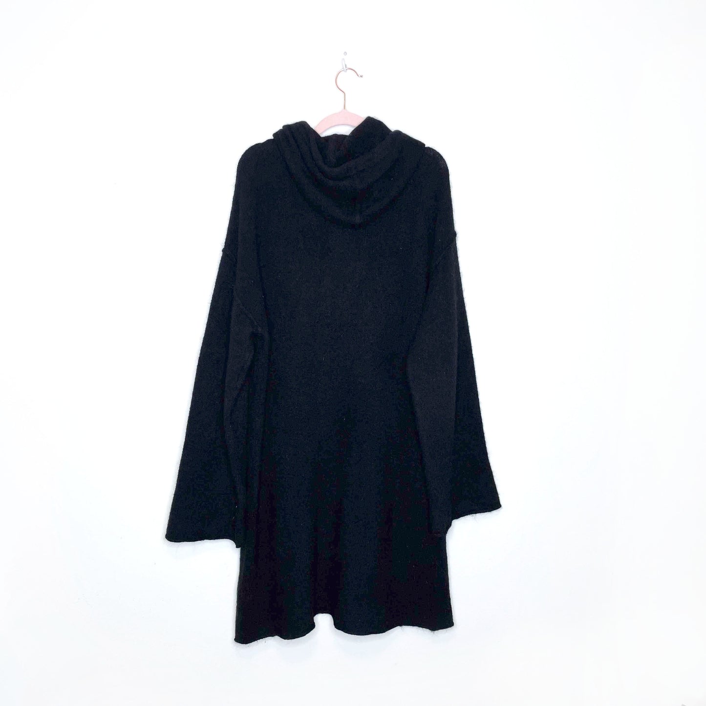 wilfred free black alpaca sissi hooded sweater dress - size large