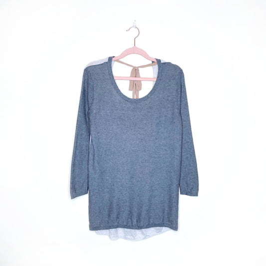 wilfred bailey two-tone tie back sweater - size xs