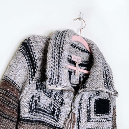 wilfred free handknit cowichan wool-alpaca cardigan - size xs