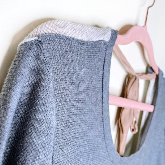 wilfred bailey two-tone tie back sweater - size xs