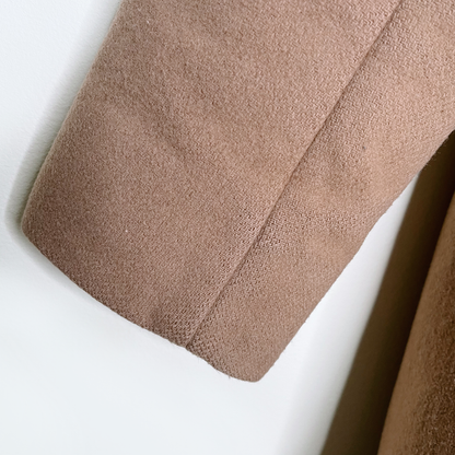 wilfred tan borda wool-cashmere belted hooded coat - size xxs