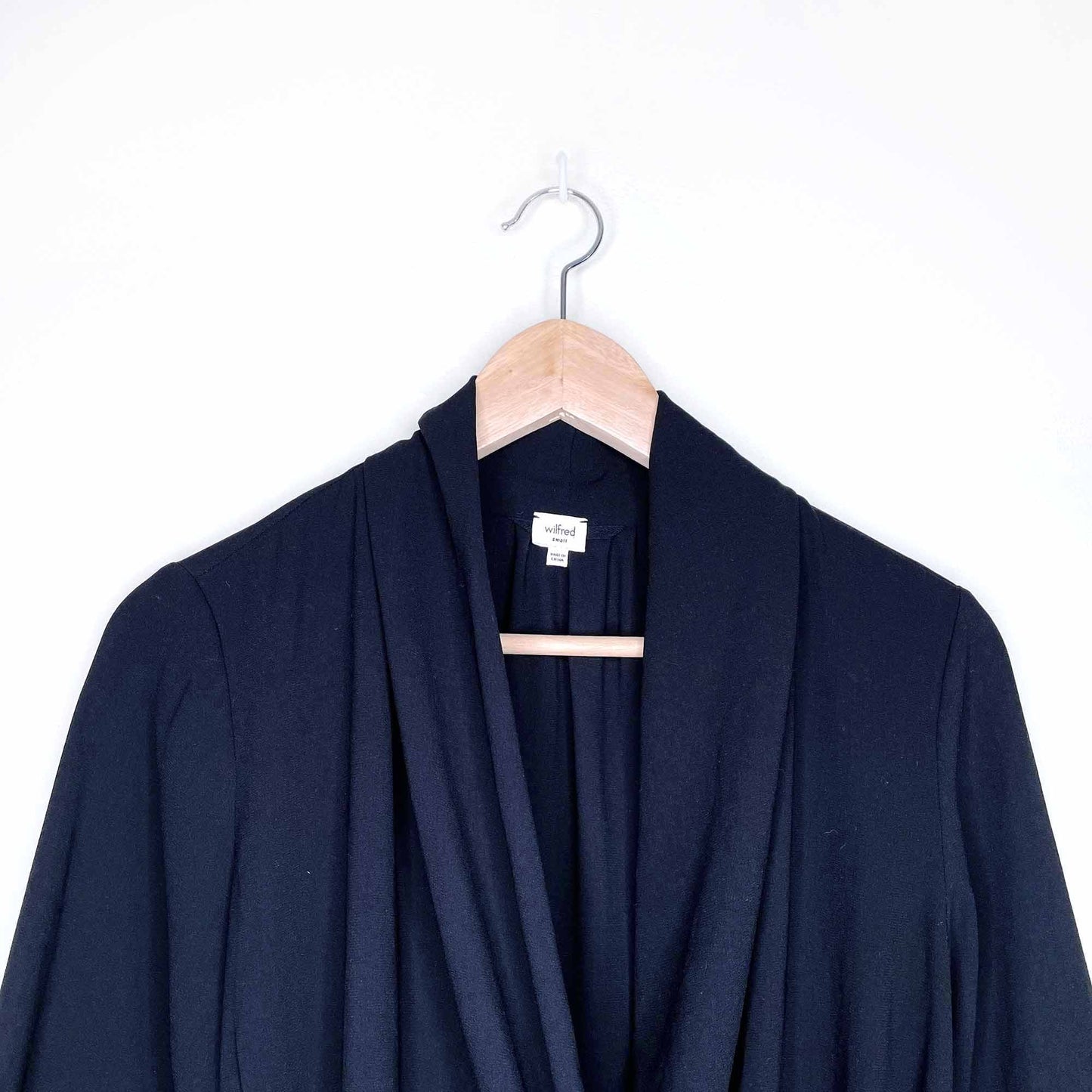 wilfred black iris tie-wrap ruched blouse - size small