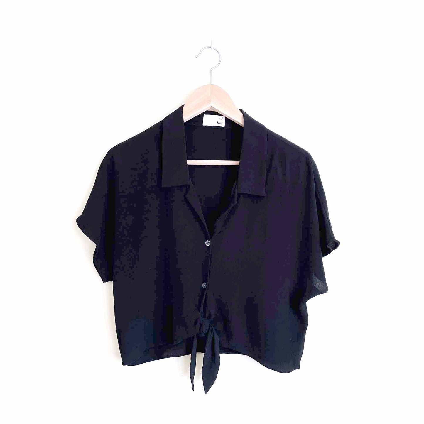 wilfred free tie-front cropped button down - size small