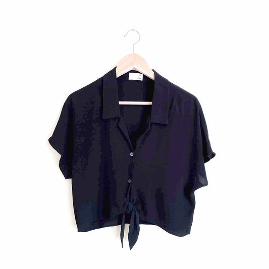 wilfred free tie-front cropped button down - size small