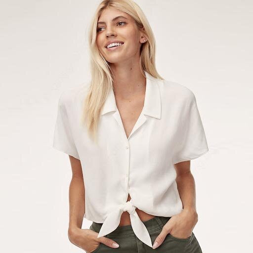 Wilfred Free Tie Front cropped Blouse - size xs