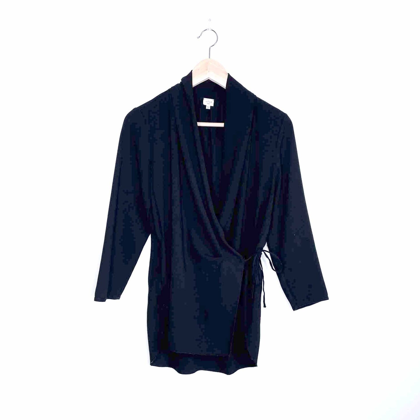 wilfred black iris tie-wrap ruched blouse - size small