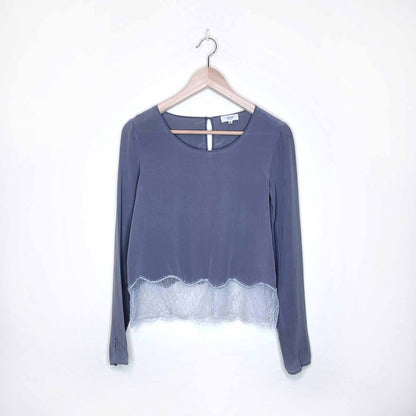 wilfred silk desaix blouse with lace trim - size xs