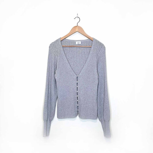 wilfred deep v-neck pearl cardigan - size large