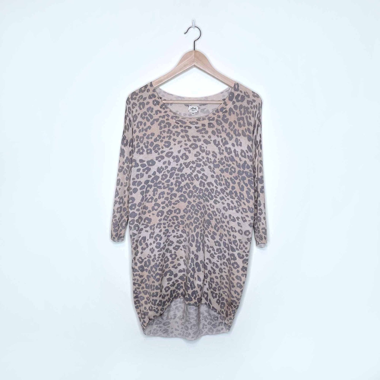 wilfred animal print balzac silk-cashmere oversized sweater - size small