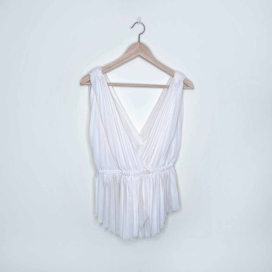 Wilfred accordion pleat wrap sleeveless blouse - size Medium