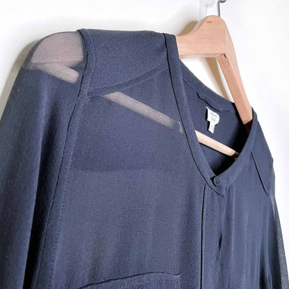 wilfred silk chiffon giffard button down blouse - size medium