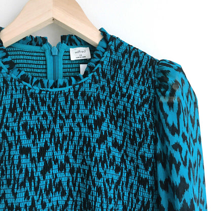 NWT Wilfred Lilith Animal Print Prairie Blouse - size xs