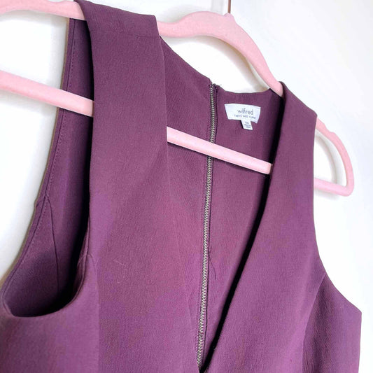 wilfred dauphine v-neck maroon crop top - size xxs