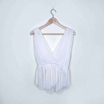 Wilfred accordion pleat wrap sleeveless blouse - size Medium