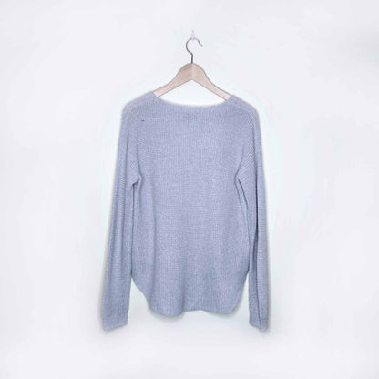 wilfred free wolter v-neck waffle knit wool sweater - size medium