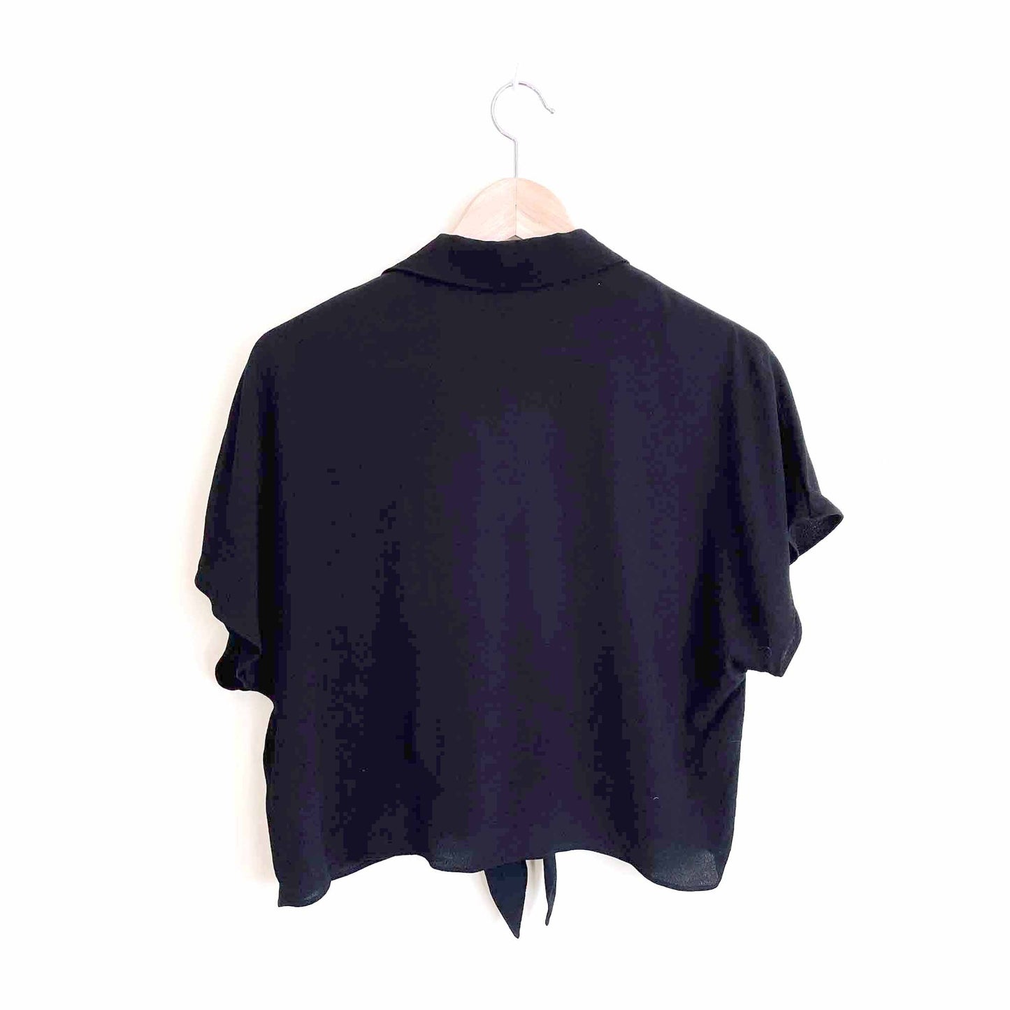 wilfred free tie-front cropped button down - size small