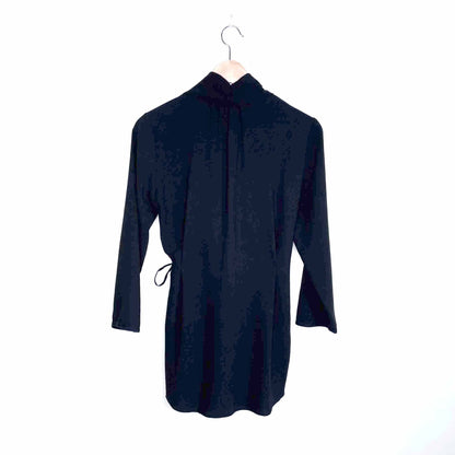 wilfred black iris tie-wrap ruched blouse - size small