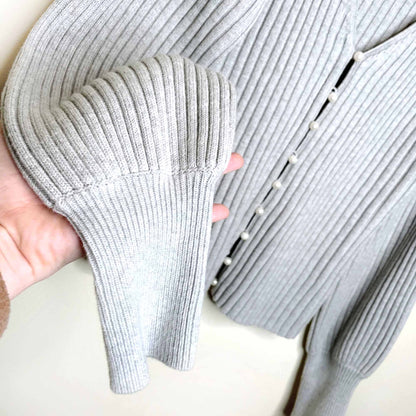 wilfred deep v-neck pearl cardigan - size large