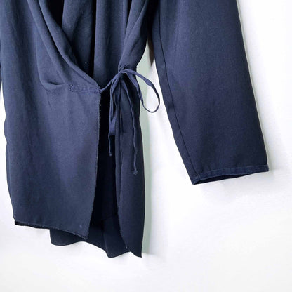 wilfred black iris tie-wrap ruched blouse - size small