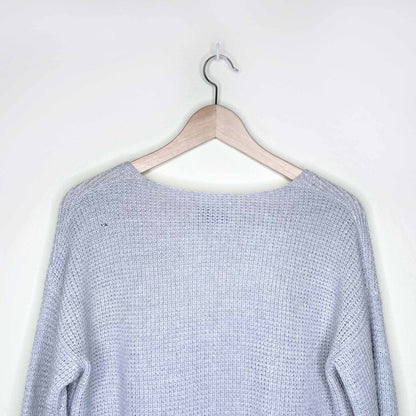 wilfred free wolter v-neck waffle knit wool sweater - size medium