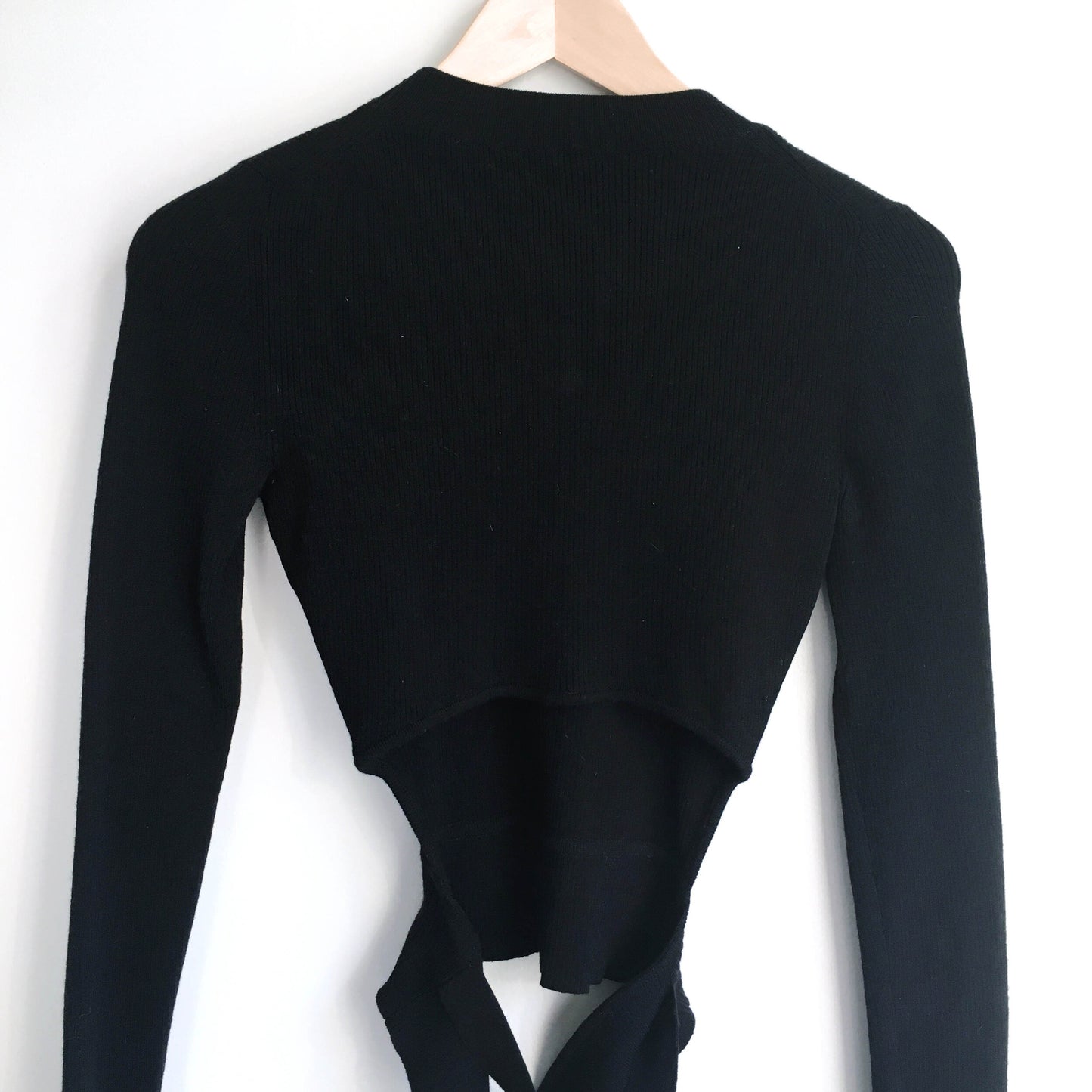 Wilfred mock neck wrap crop long sleeve knit - size Small