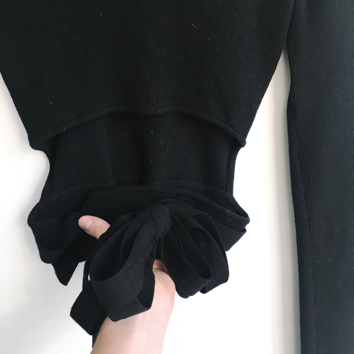 Wilfred mock neck wrap crop long sleeve knit - size Small