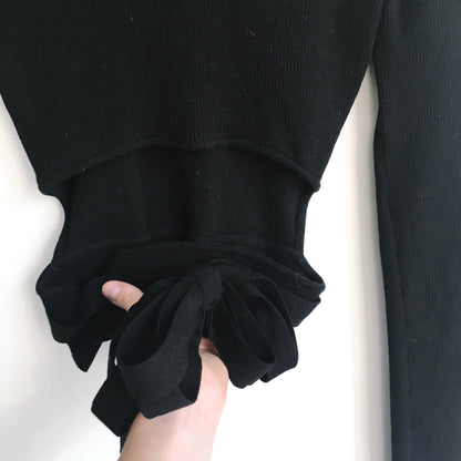 Wilfred mock neck wrap crop long sleeve knit - size Small