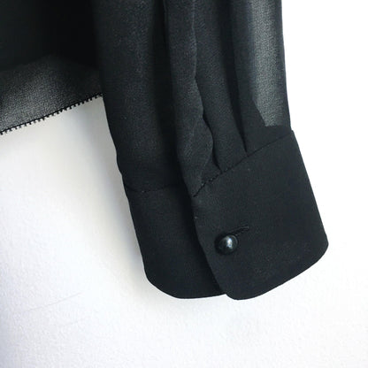 wilfred lilas ruffled chiffon blouse - size medium