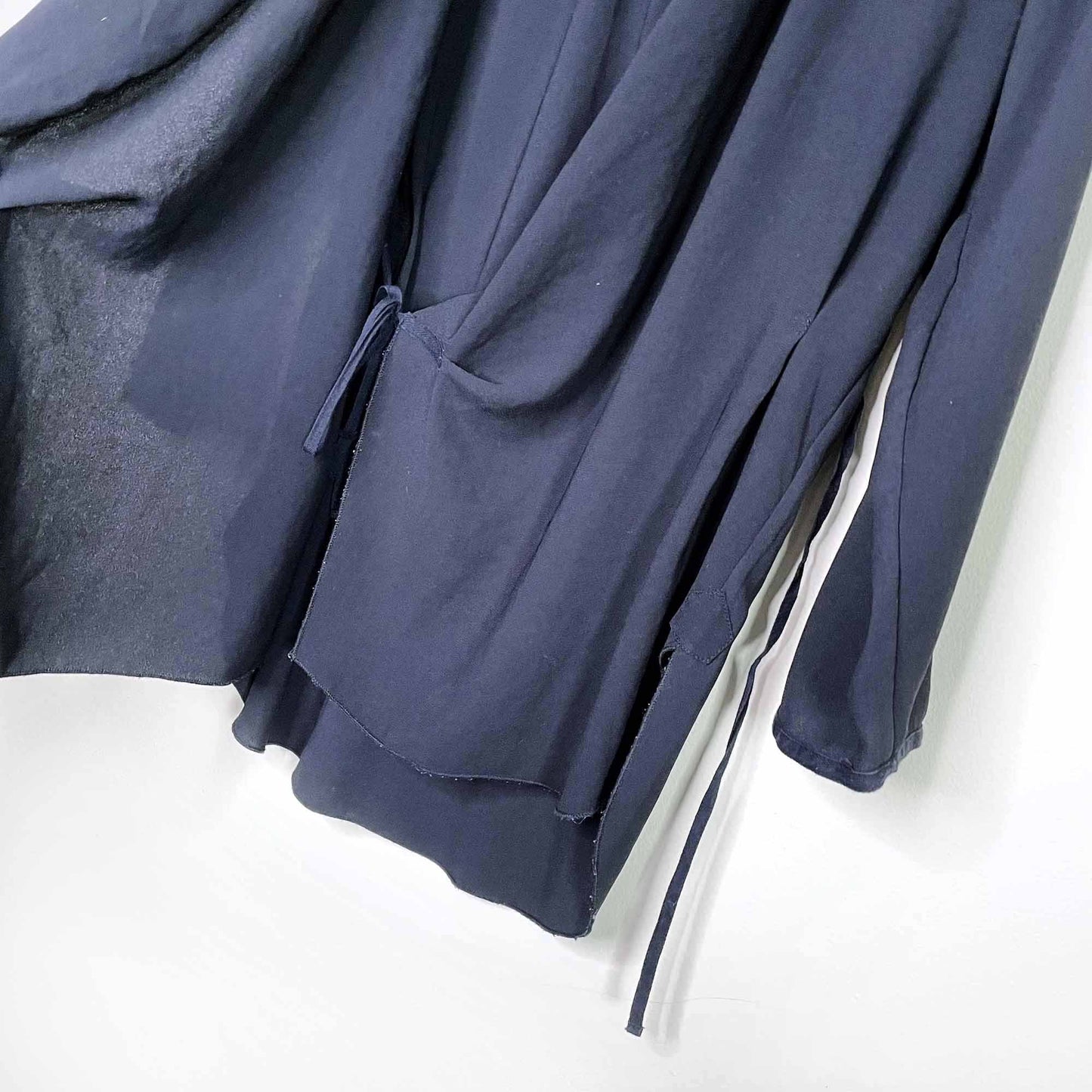 wilfred black iris tie-wrap ruched blouse - size small