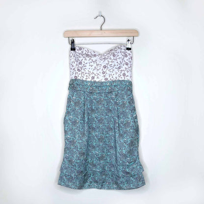 Wilfred strapless floral summer dress - size 4