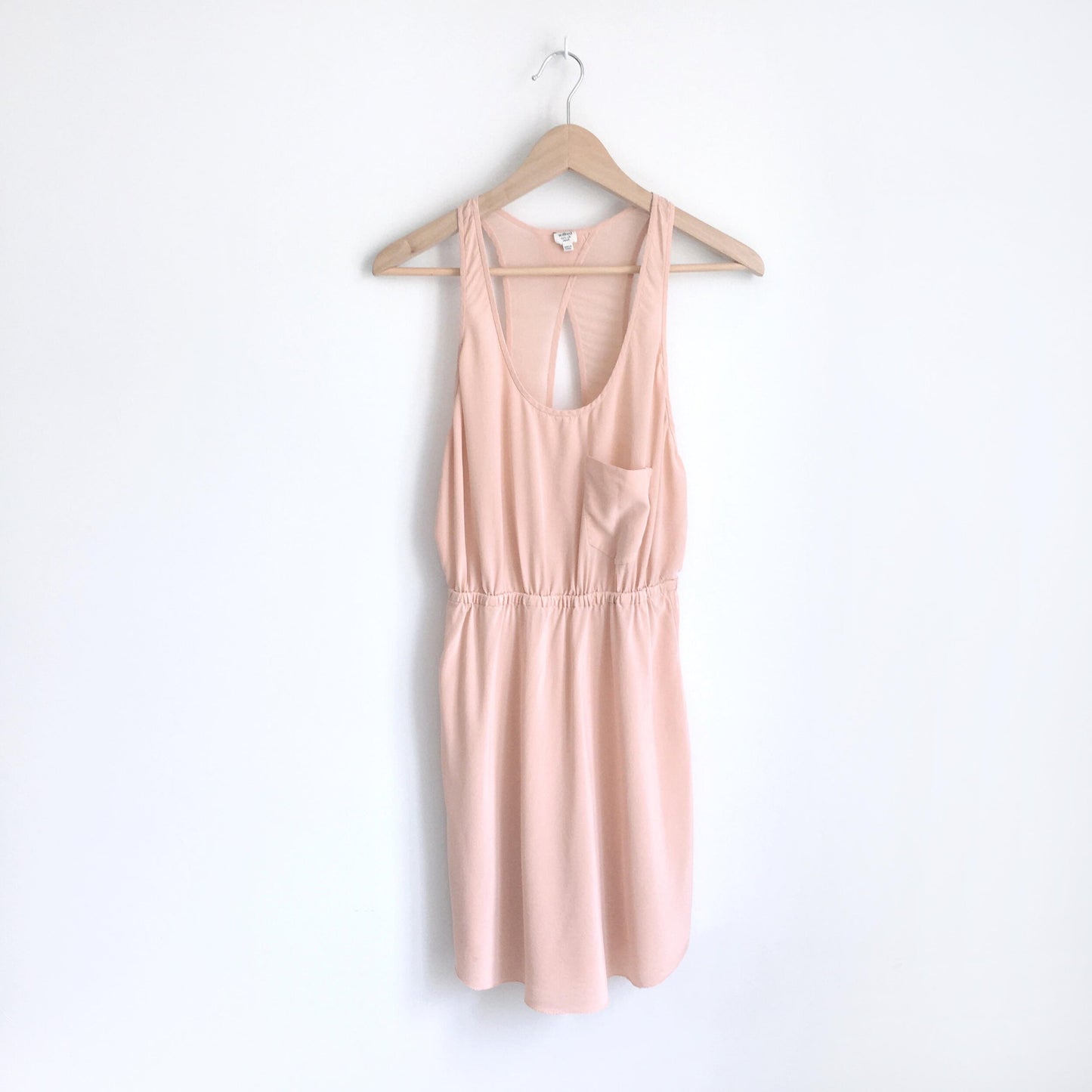 Wilfred silk open back peach dress - size Small