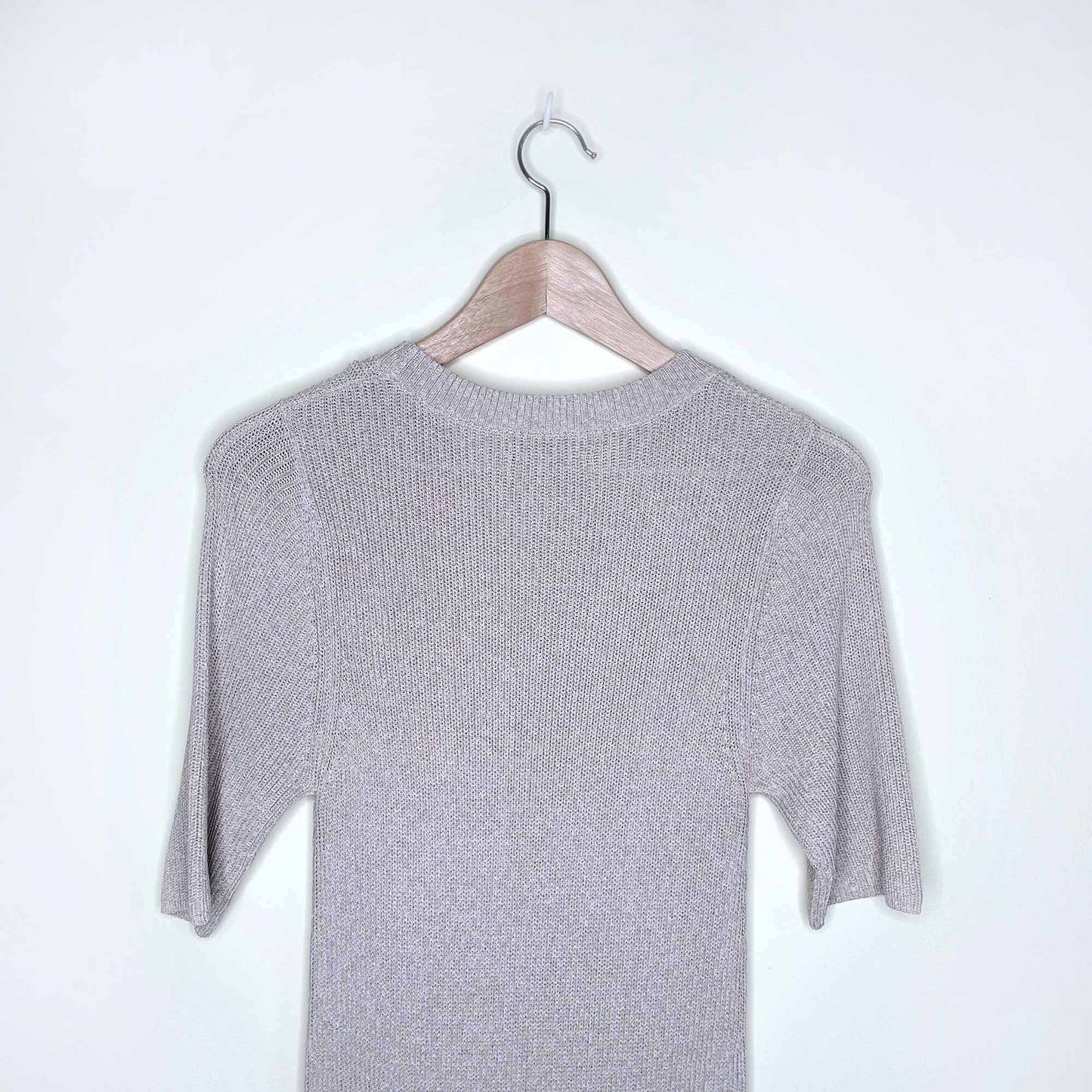 wilfred oatmeal short sleeve knit maxi dress - size medium