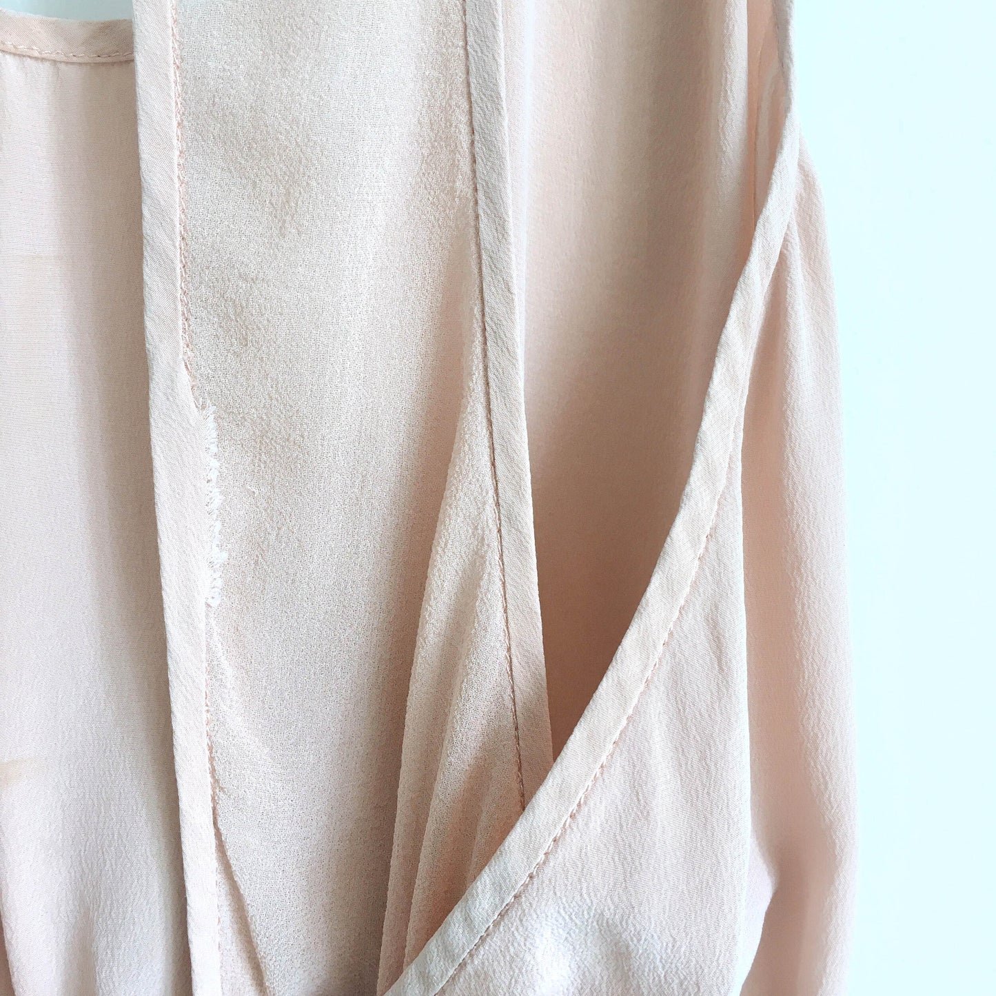 Wilfred silk open back peach dress - size Small