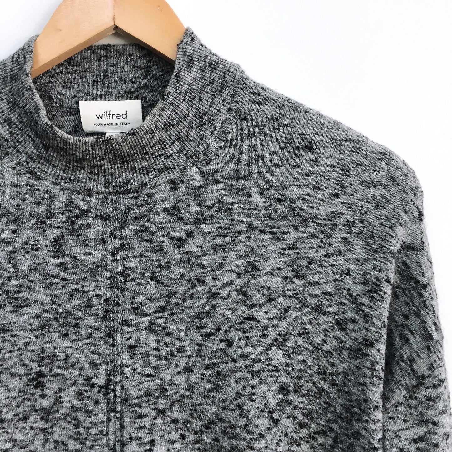 Wilfred speckled mock neck wool sweater - size xxs