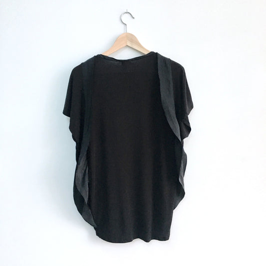 Wilfred Oversized Tee with Silk Ruffles - size xxs