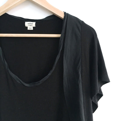 Wilfred Oversized Tee with Silk Ruffles - size xxs
