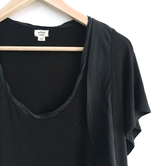 Wilfred Oversized Tee with Silk Ruffles - size xxs